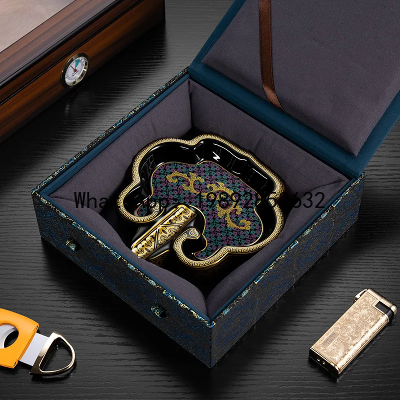 

HYS classical dragon pattern relief light luxury ceramic smoke slot exquisite gift box