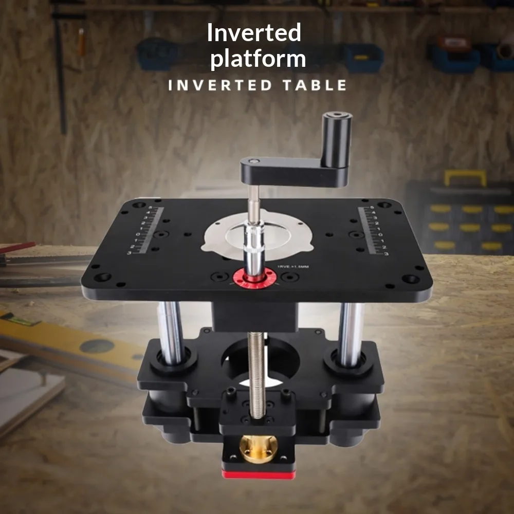 GD709 Router Table Lifting Base | Woodworking Flip Router Lift for Trimming/Chamfering/Mortising - Benchtop Router Accessory