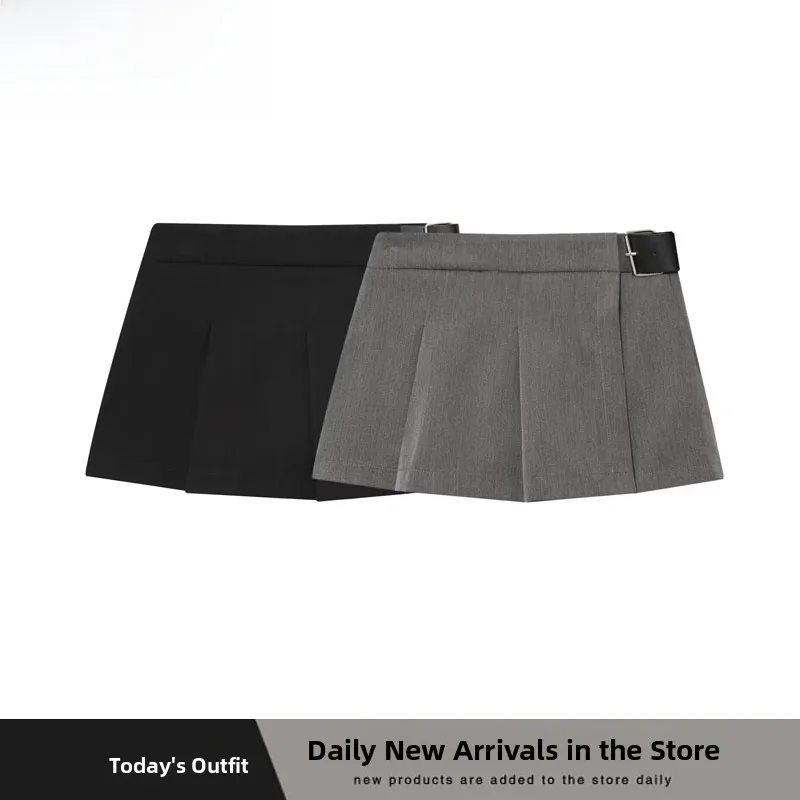 กระโปรงกางเกงทรงเอพลีทกว้างมีเข็มขัดแฟชั่นสำหรับผู้หญิง รุ่นใหม่ ฤดูใบไม้ร่วง ฤดูหนาว ZR สไตล์เข้าได้กับทุกชุด เหมาะสำหรับใส่ไปทำงาน ผลิตจากเส้นใยโพลีเอสเตอร์...