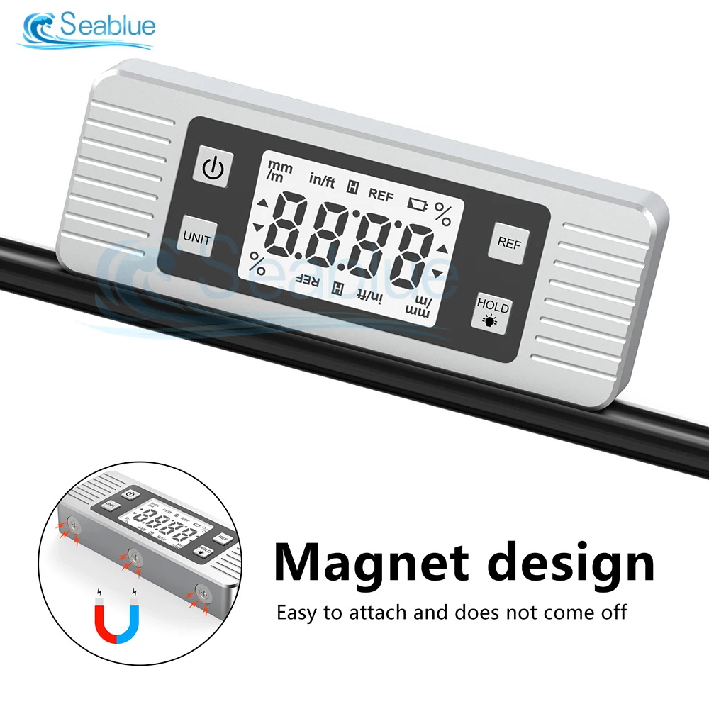 Digital Angle Gauge Magnetic Base Level Box Angle Finder Protractor Angle Measuring Instrument for Woodworking, Construction