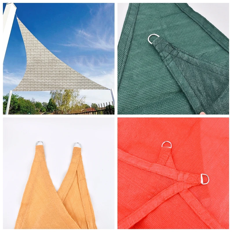 HDPE Anti-UV Triangular Sunshade Sail Outdoor Awning  7 Colors To Choose From Garden Patio Shading Cloth Swimming Pool Sunblock