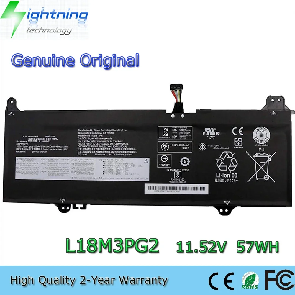 Brand New Original L18M3PG2 11.52V 57Wh Laptop Battery for Lenovo Chromebook S345-14AST 14E L18D3PG2 L18L3PG2