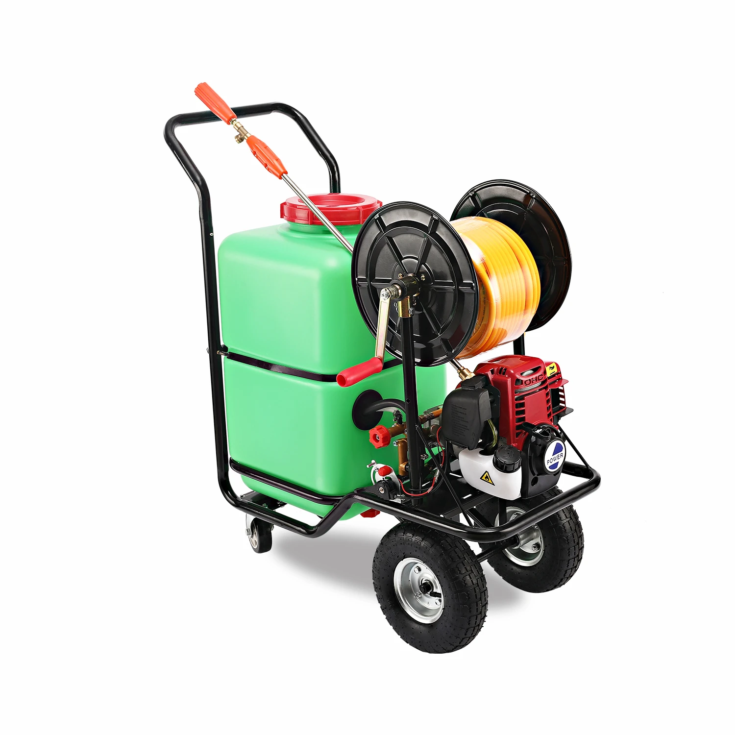 New 168F 60L Trolley Garden Irrigation Equipment High Productivity Engine Water Sprayer Hose Winder Agricultural Sprayers Retail