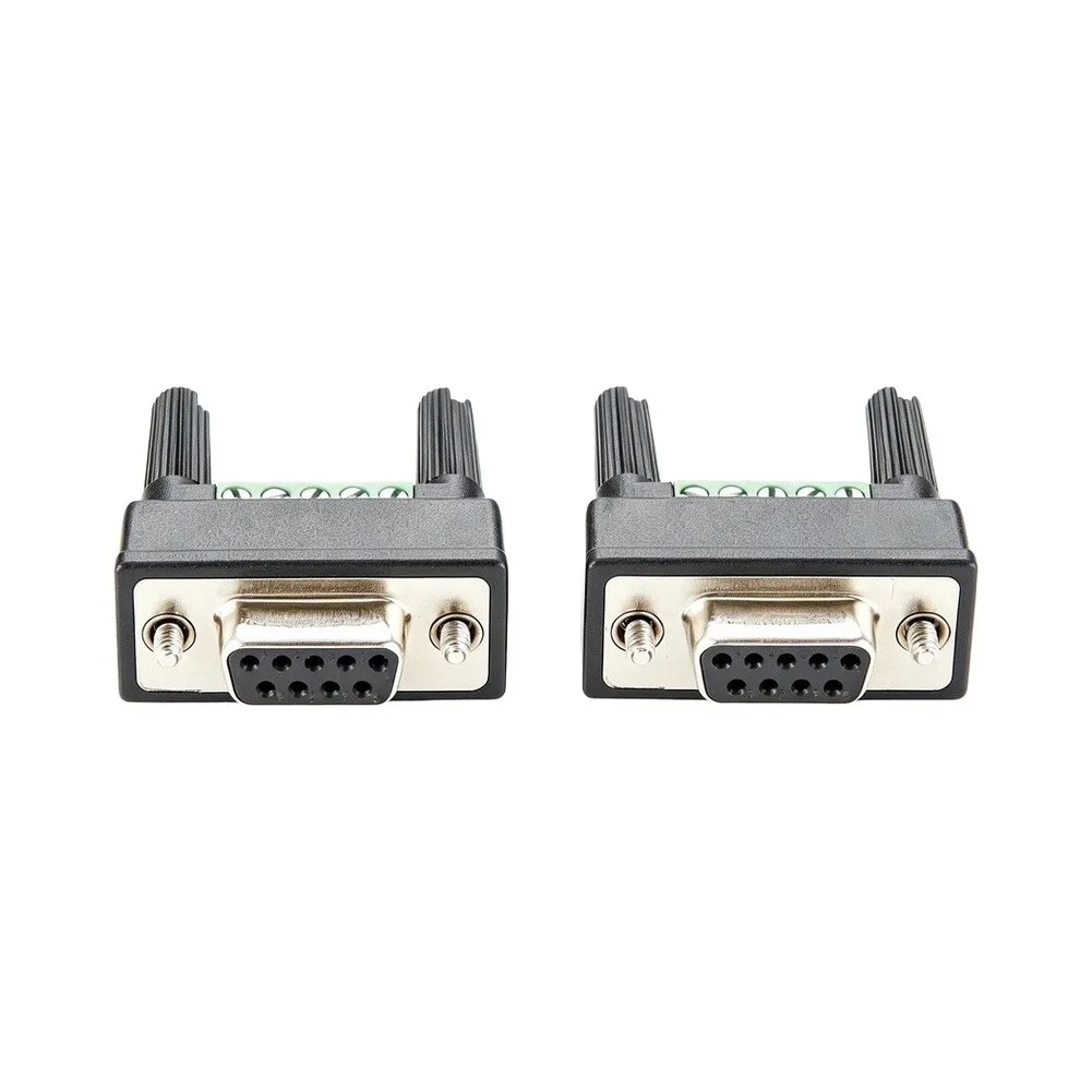 1Pcs DB9 Female To Screw Terminal Block Adapter Metal Housing For Industrial Automation Serial Communication Wiring Module