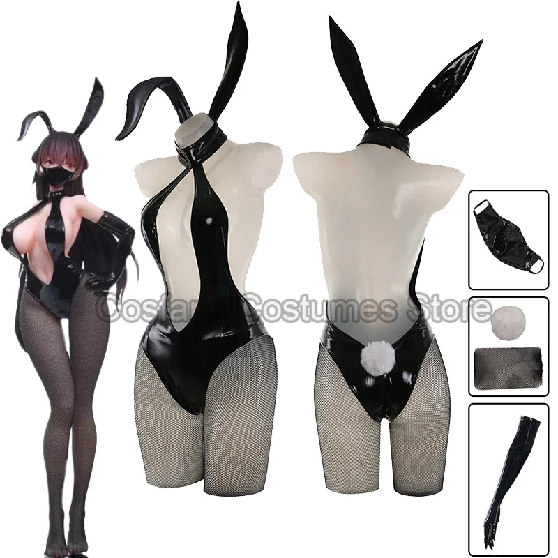 

Sexy Kono Chan girl costume women sexy cosplay black bunny suit female deep V uniform Christmas jumpsuit gift