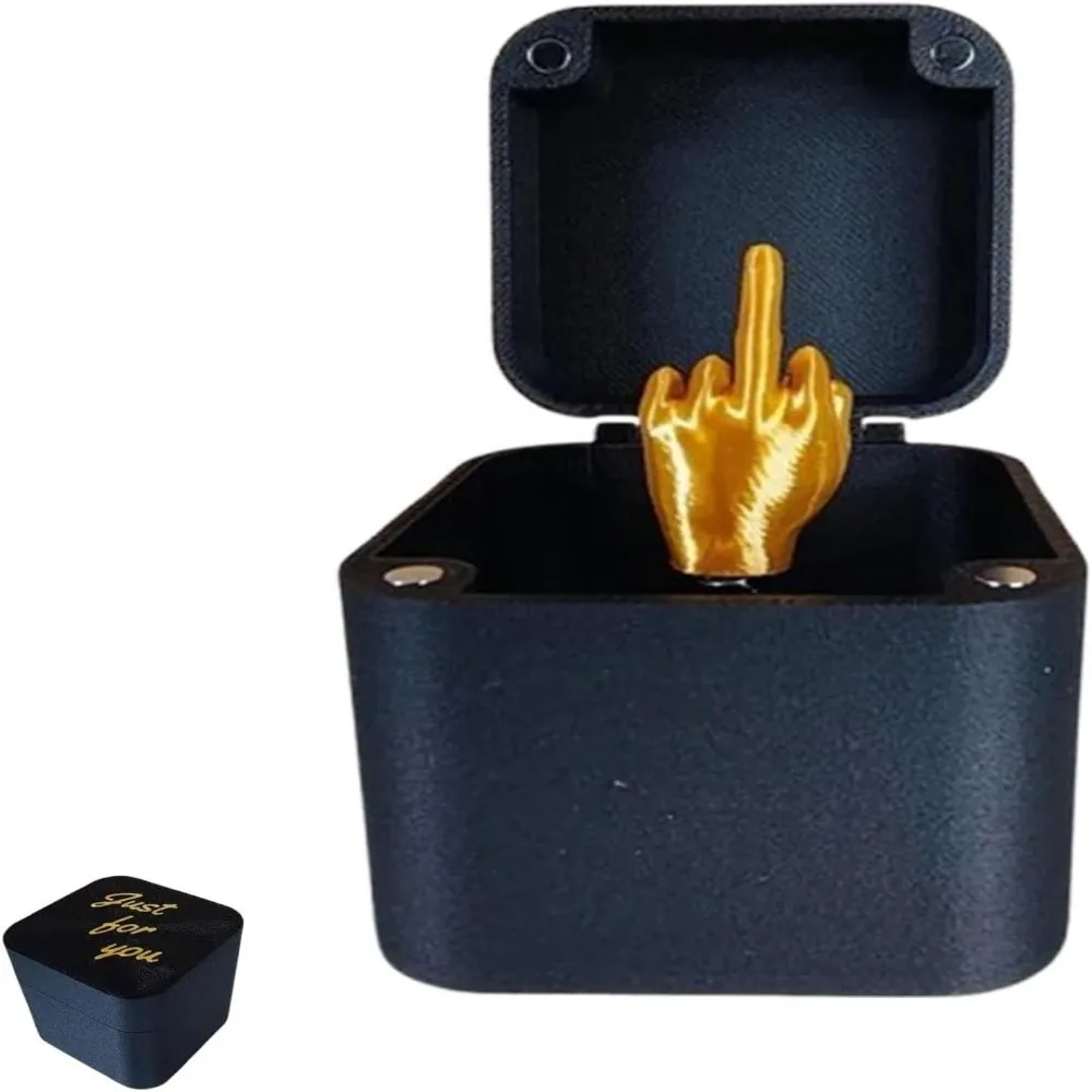 Creative Surprise Middle Finger in A Box Hot Stamping Home Decor Gift Box Letter Prank Pop Up Gift Adults