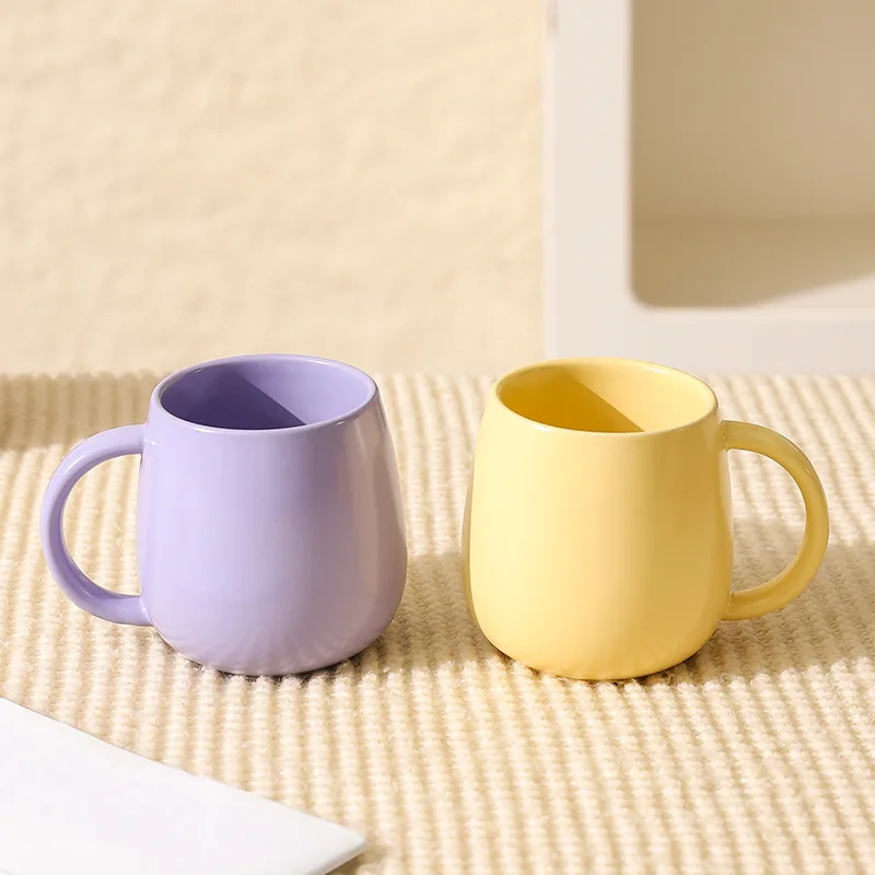 

Minimalist Macaron Color Ceramic Mug Large Capacity Coffee Milk Cup Luxury Style