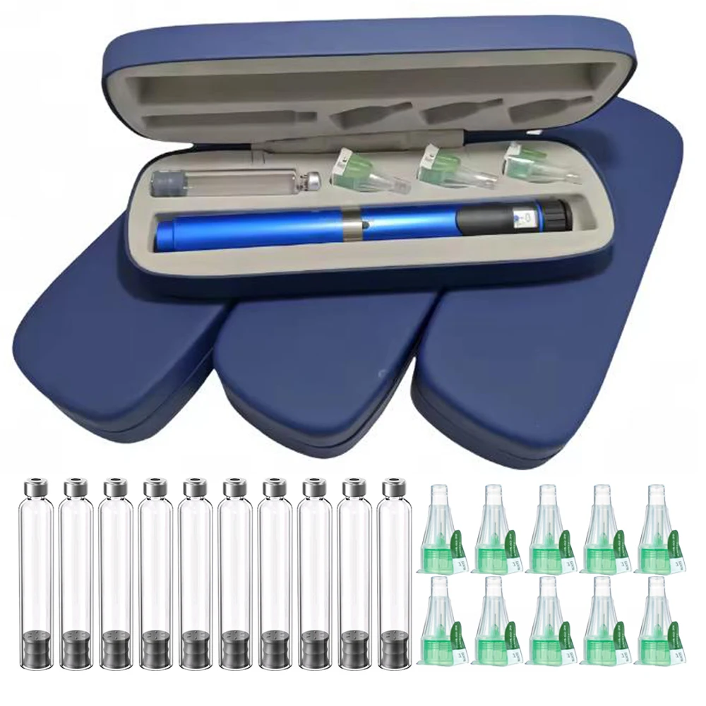 Reusable Injection Pen Adjustable 60U Dose Injector 3ml Cartridge Pen Tip & Box Compatible Syringe Pen for Insulin Injection