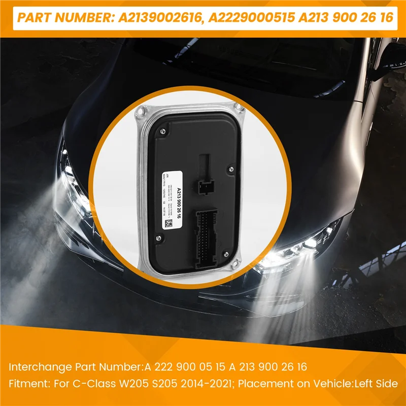 

Автомобильные светодиодные фары, блок управления, балласт A2139002616 A2229000515 для Mercedes W205 S205 2014-2021-A74P