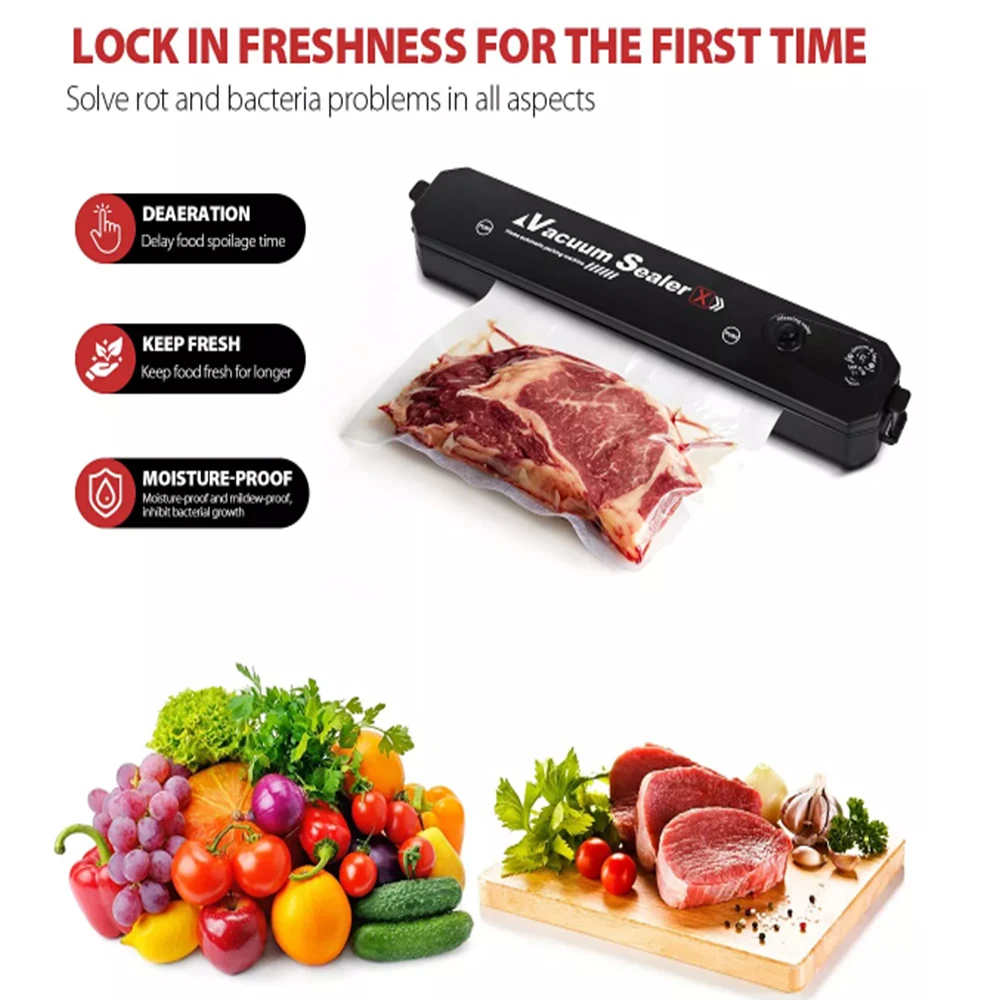 

Бытовой упаковщик, вакуумный упаковщик пищевых продуктов, мини-машина для запечатывания пластиковых пакетов, упаковка с бесплатными 10 шт., вакуумные пакеты для консервации на кухне