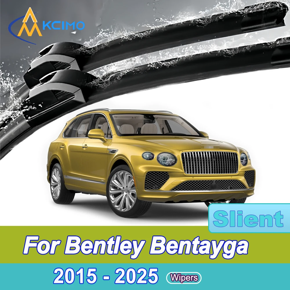 

2 Pack Silent Beam Wiper Blades For Bentley Bentayga 2015-2025 Noiseless All-Weather Design Windshield Rain Brush Accessories