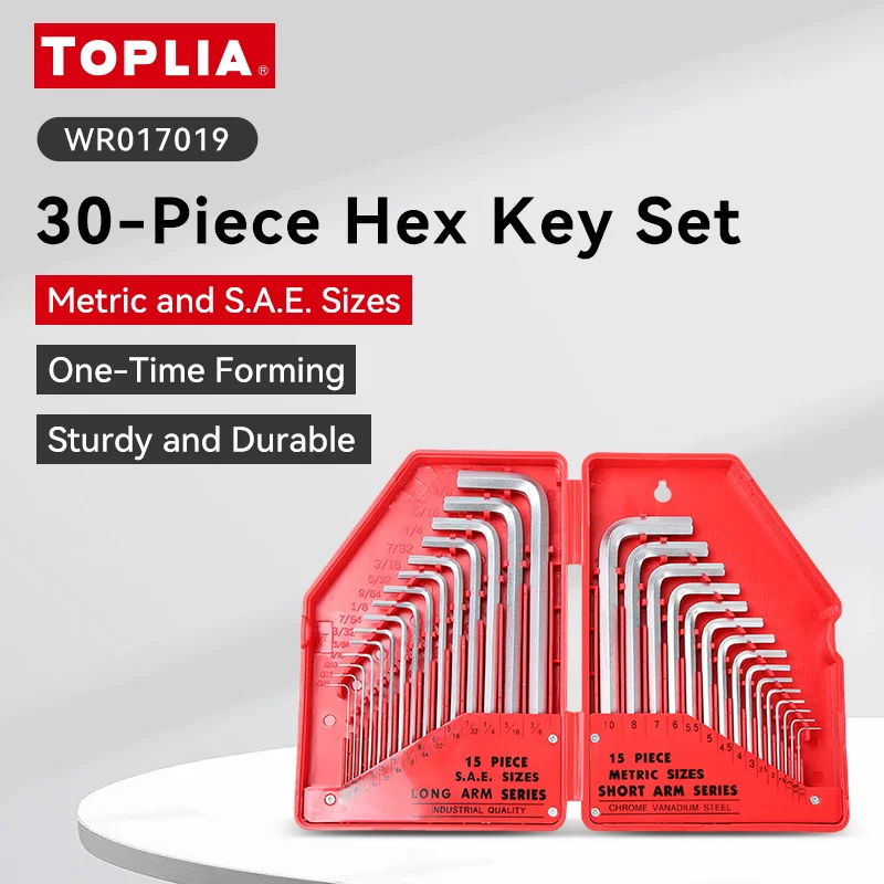 30-Piece Hex Key Set | Metric & Imperial Sizes | L-Shaped Allen Wrenches | Ideal for DIY, Repairs & Mechanics | Chrome Vanadium
