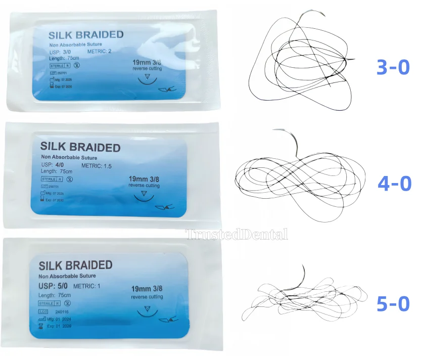 

Dental Surgical Needle Silk Braided Medical Thread Suture Surgical Practice Kit Teaching Demonstrations Non Absorbable