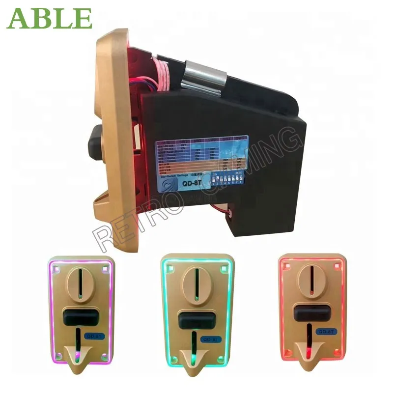 QD-8T Black Multi Coin Acceptor Coin Selector Vending Machines Arcade Part Coin Validator Token Acceptor