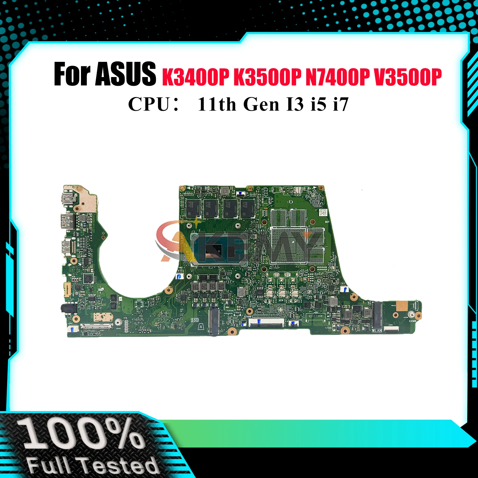 

X7400PA Материнская плата для ноутбука ASUS N7400P K3500P X7400P V3500P X7400PC X7400PE K3400P V3400P Материнская плата с 11-го поколения I3 i5 i7