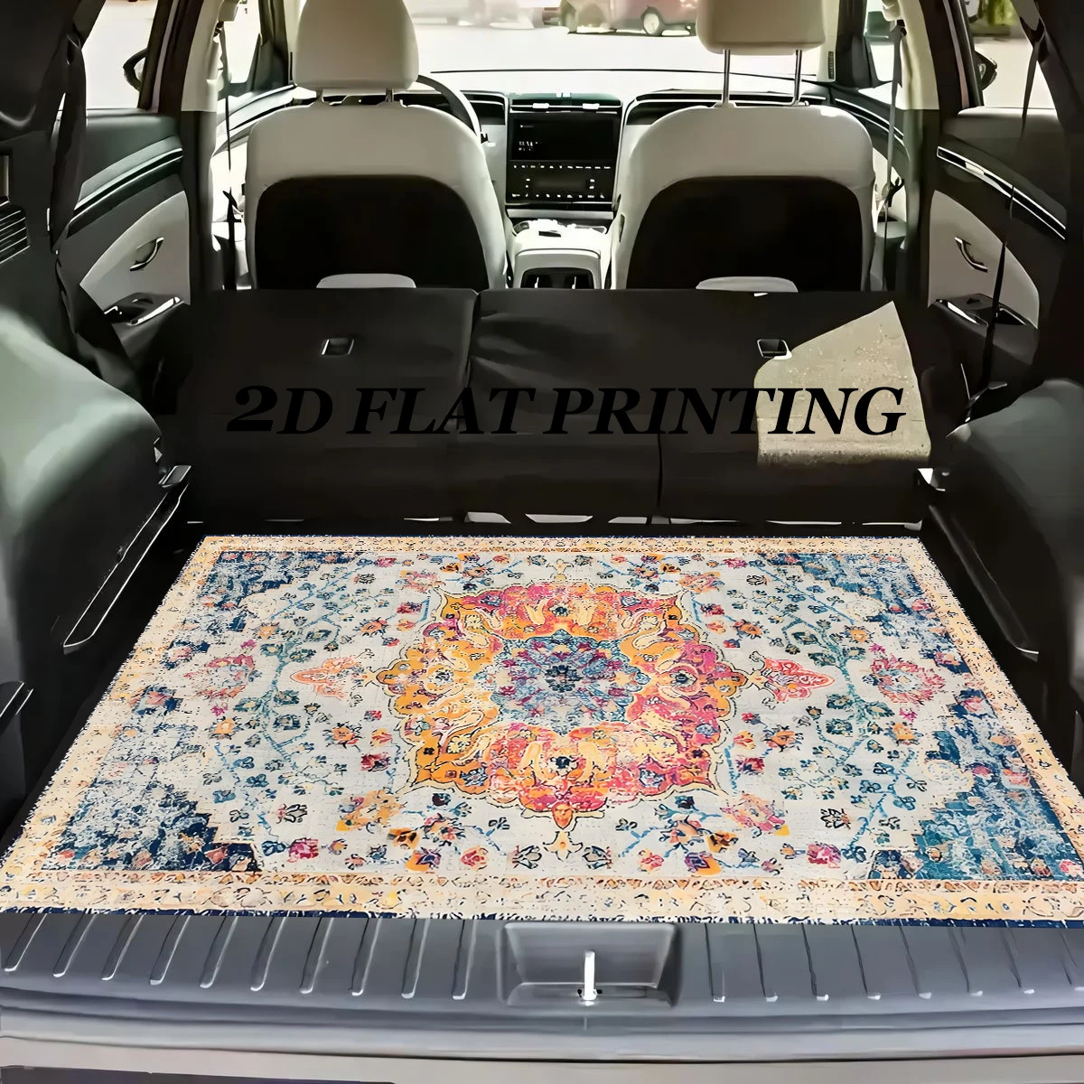 VIKAMA Vintage Persian Floral Trunk Mat Bohemian Non Slip Universal Boot Liner Car Interior Decor
