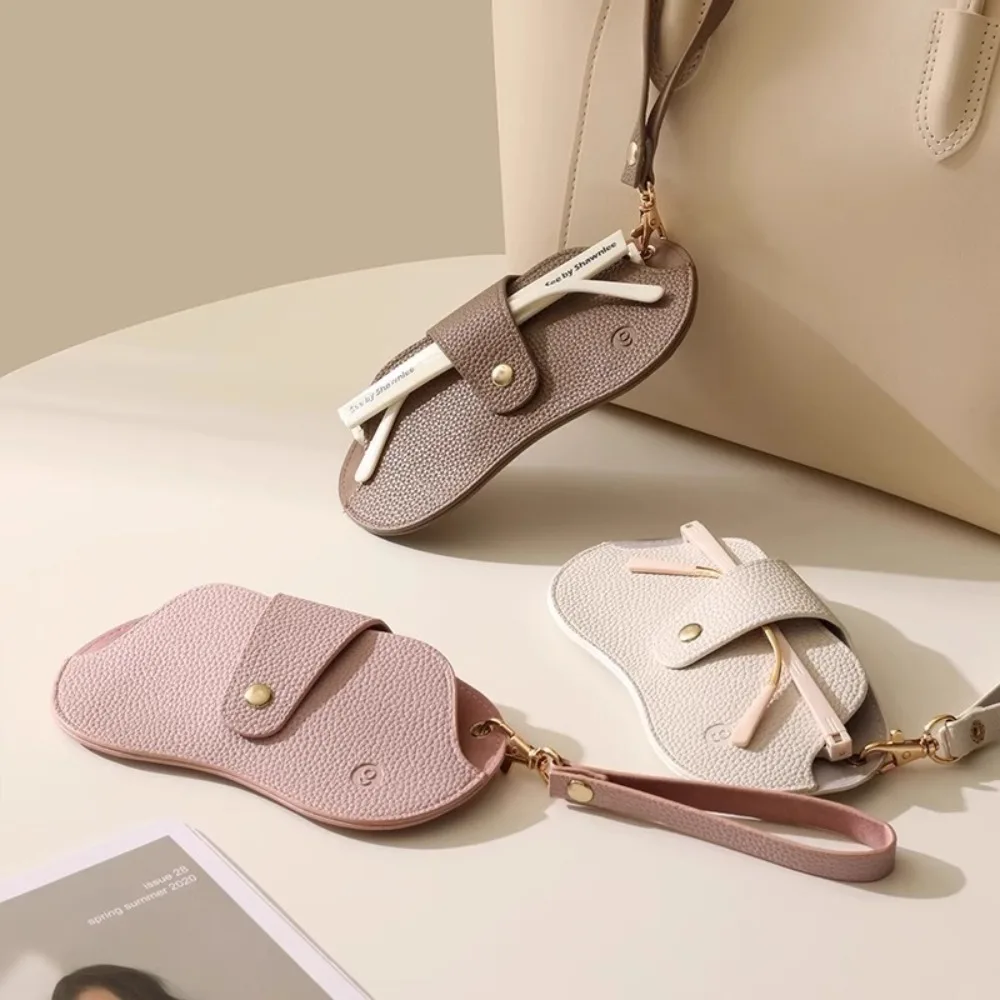 

Portable Hanging Glasses Bag Pu Leather Lychee Pattern Sunglasses Case Solid Color Eyewear Storage Eyewear Holder