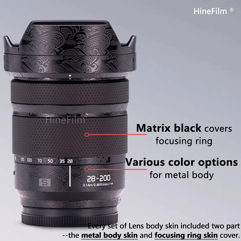 ملصق عدسة Hinefilm لفيلم باناسونيك ، لوميكس ، 28-صوف ، فيلم غلاف ملفوف ،