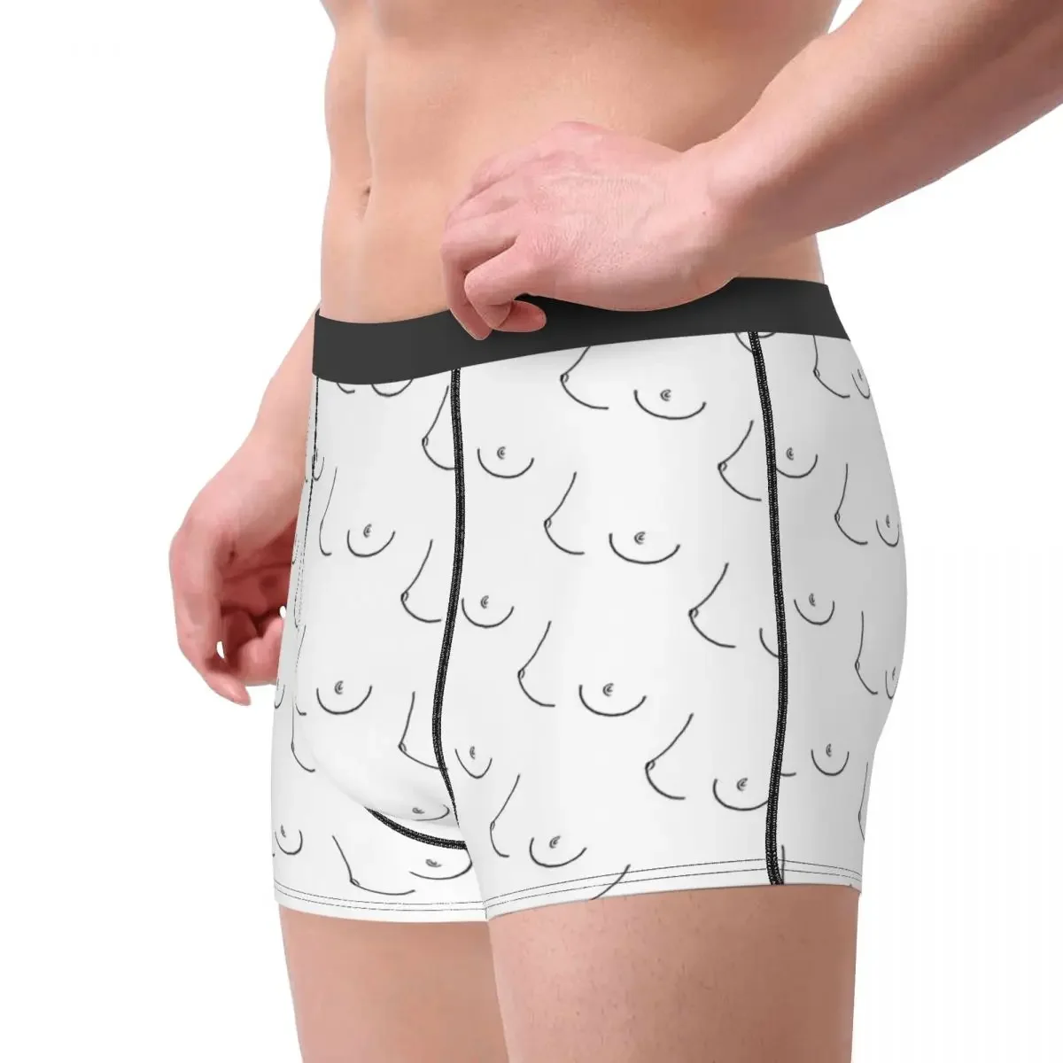 BOOBS Cute Underpants Breathbale Panties Male Underwear Print Shorts Boxer Briefs