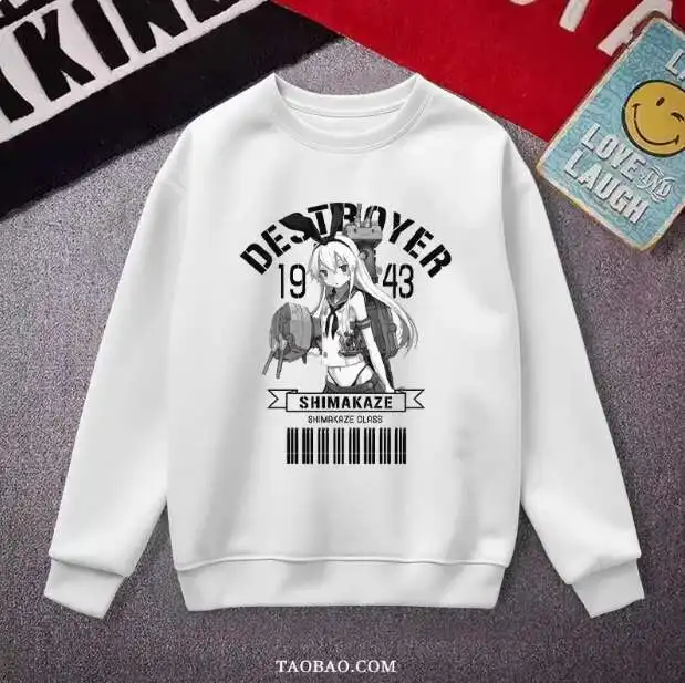 Anime kancolle shimakaze com capuz cosplay outono inverno das mulheres dos homens casaco solto jaqueta topos anime