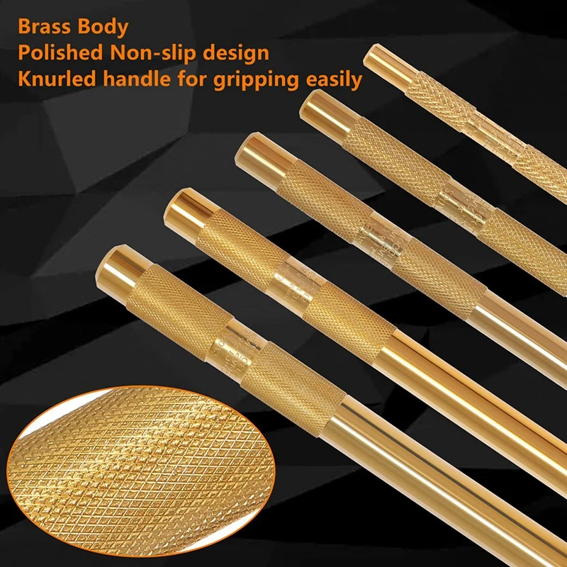 

Brass Punches Brass Drift Punch Set, 25075 25076 25077 Brass Punches 5 Piece with