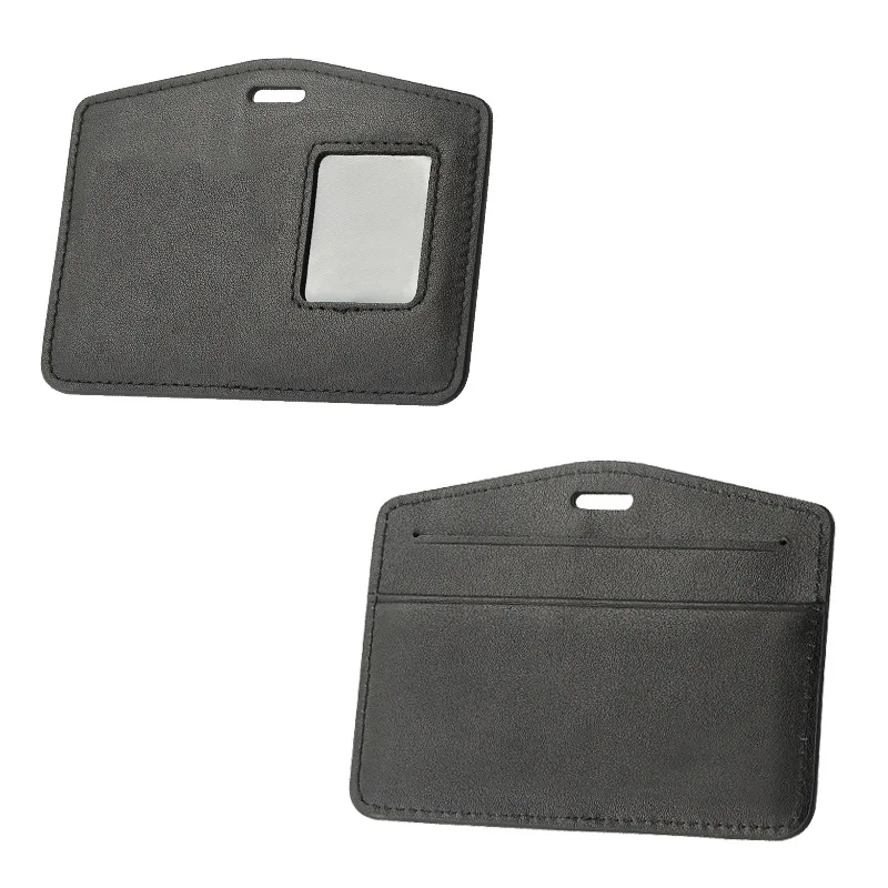 Black Slim Genuine Leather Men's Wallet Male Thin ID Credit Card Holder Small Transparent Photo Window Case Purse for Man
