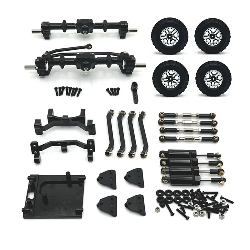 Set as roda depan dan belakang skala 1:12 komponen peninggi Shock Mount untuk truk Model MN99S mobil RC Aksesori truk DIY