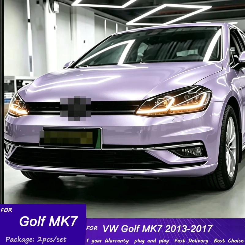 Car Front Lamps For Volkswagen Golf MK7 TSI TDI 2013-2017 With LED Flowing Shifts Direction Headlights Dynamic Assembly