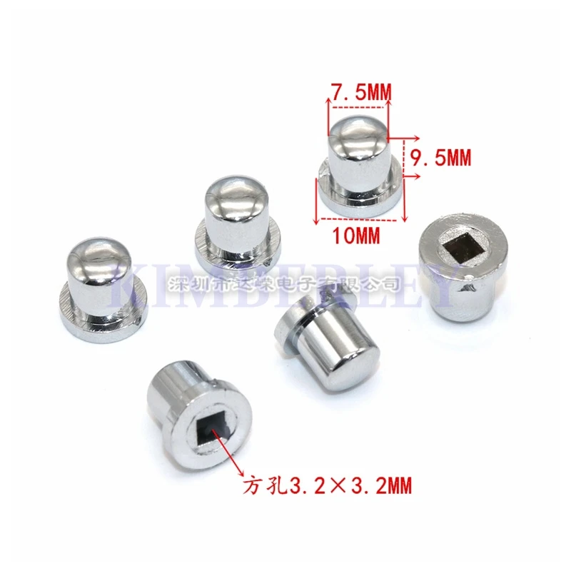 20PCS Factory Direct Sales 7.5*9.5MM Silver Electroplated Button Cap Plastic Button Cap Tap Switch Cap Tap Cap