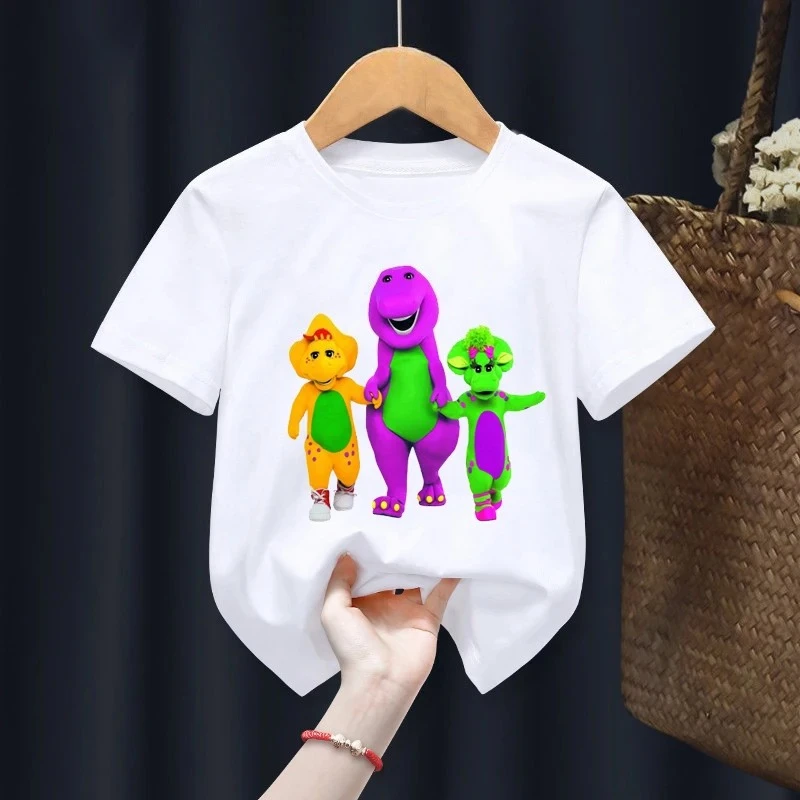 New Dinosaur Barney Friends Boys' And Girls' T-shirts Cartoon Animation Children's T-shirts Fashion Cute Children's Clothes