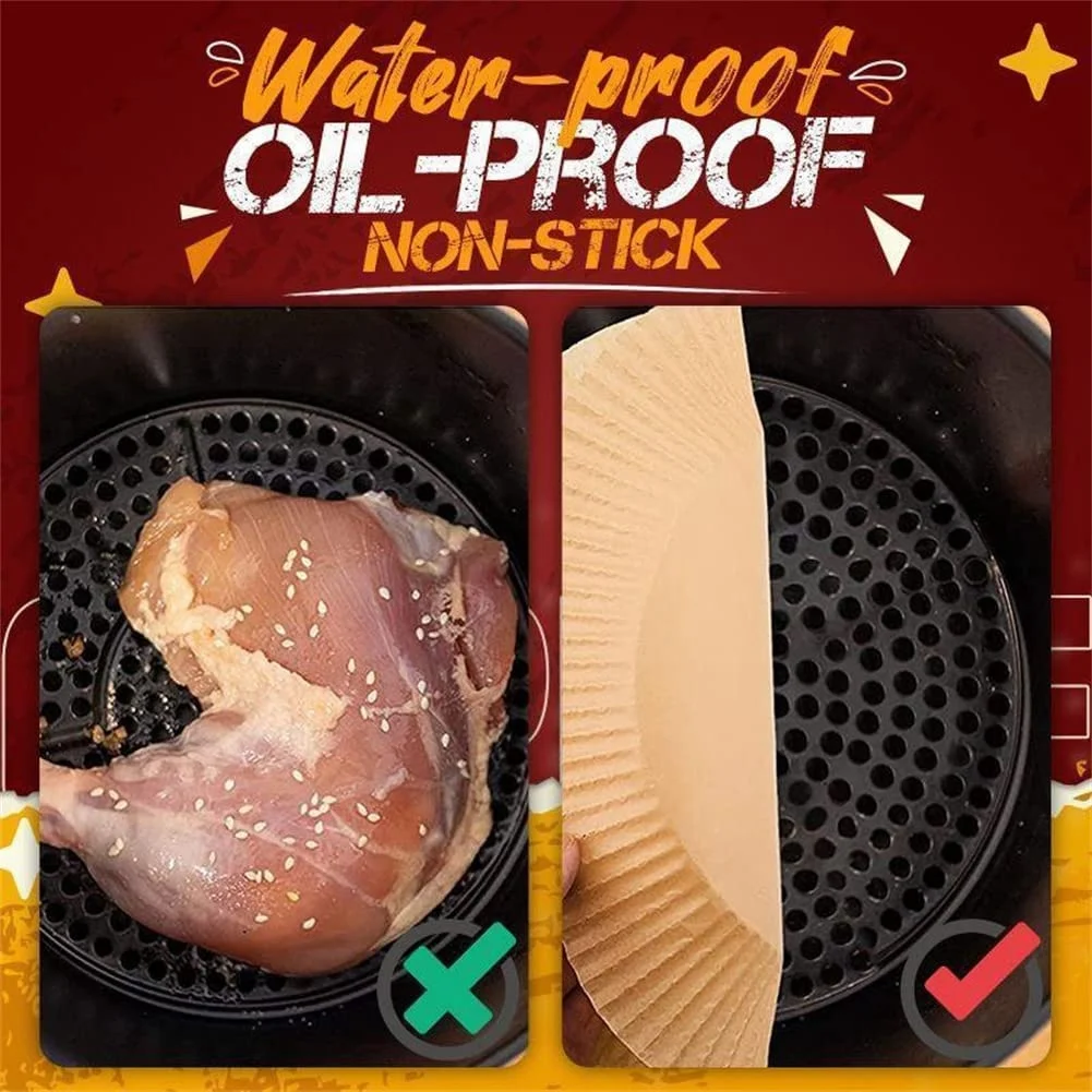 ورق البرشمان، بطانة ورق للاستعمال مرة واحدة، مقلاة هوائية، بطانات ورق البرشمان غير لاصقة للاستعمال مرة واحدة للخبز