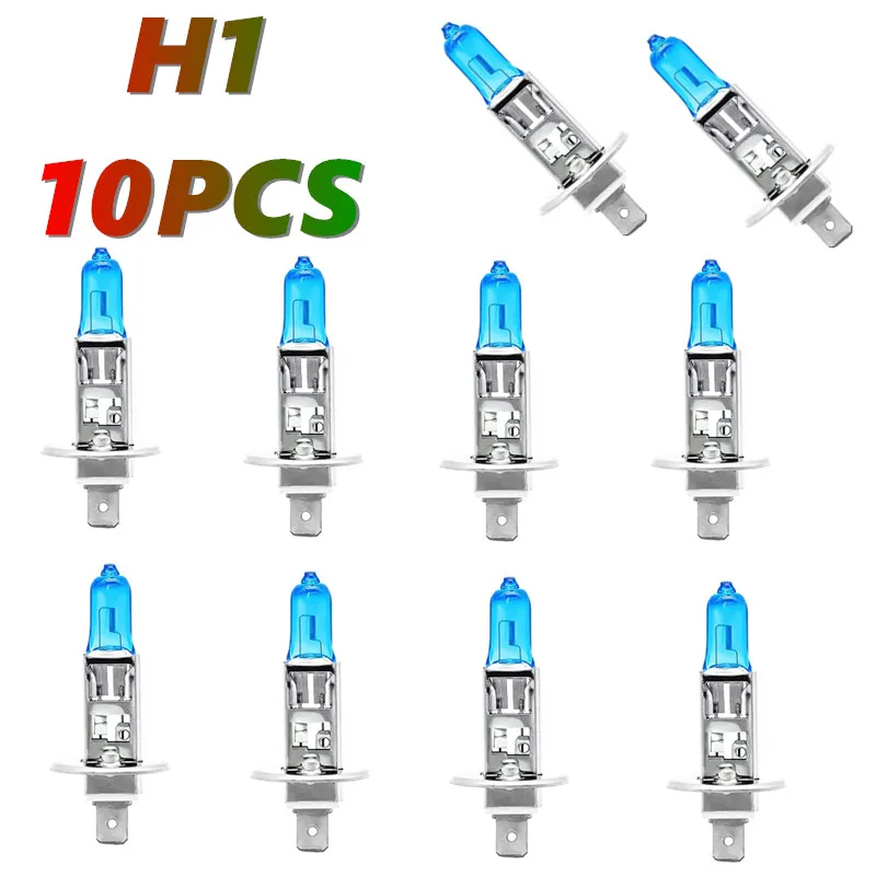 

KULUZE 10 шт. H1 12V55W P14.5S Галогенные лампы Super White 5500K для противотуманных фар 100W, автомобильные фары оптом