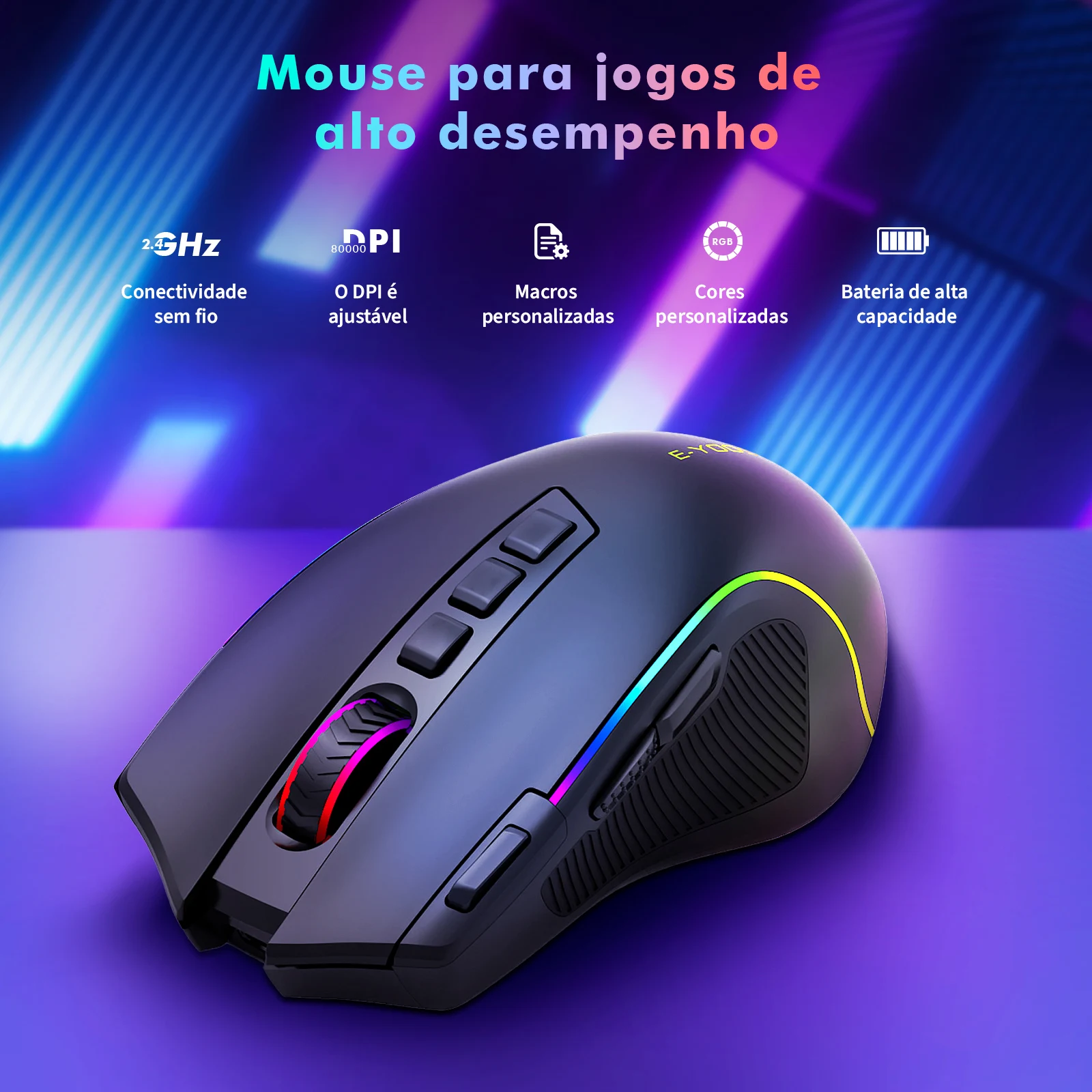 充電式トライモードゲーミングマウス、8000-dpi調整可能、rgb、1000mahバッテリー、bluetooth-24g-有線接続、マクロ機能、1000hz