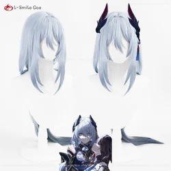 Game Wigs Cosplay Hanya Cosplay Wig Women Long Grey Blue Gradient Anime WigsHan Ya Wig Heat Resistant Hair + Wig Cap