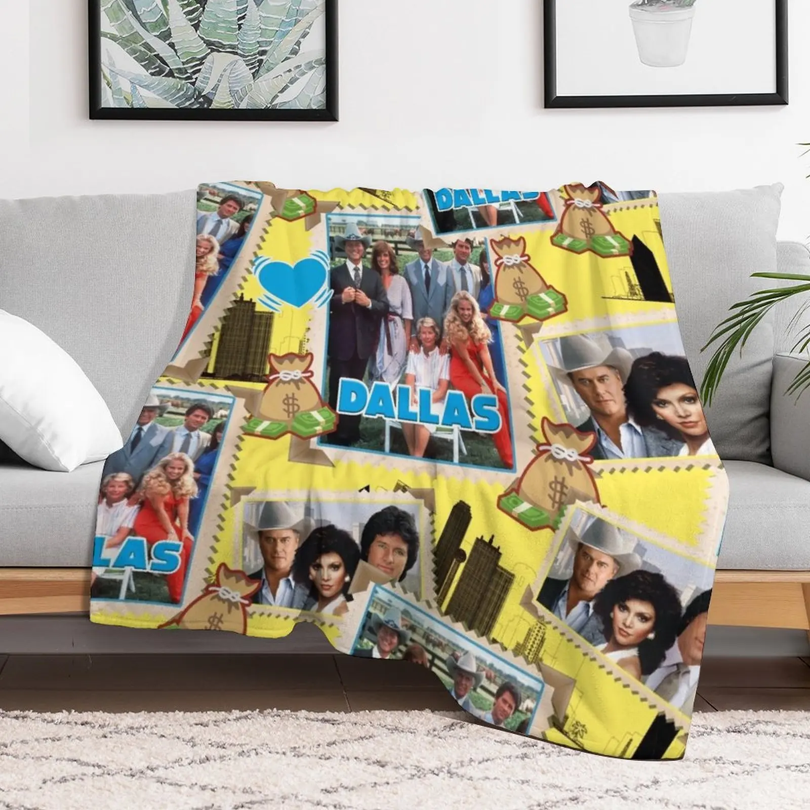 Soap opera Dallas, intrigue money and power, Ewing family Throw Blanket Blankets Sofas Of Decoration Luxury Designer Blankets