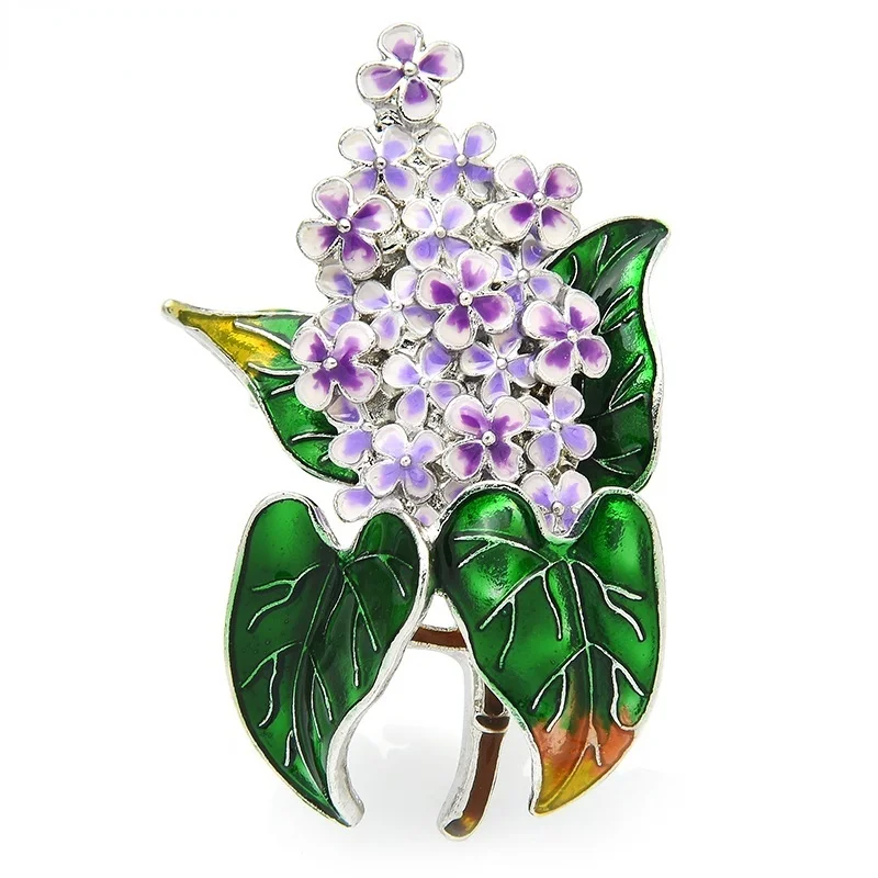 1Pc Enamel Lilac Flower Brooches Beauty Spring 4-color Clove Flower Party Office Brooch Pins Gifts
