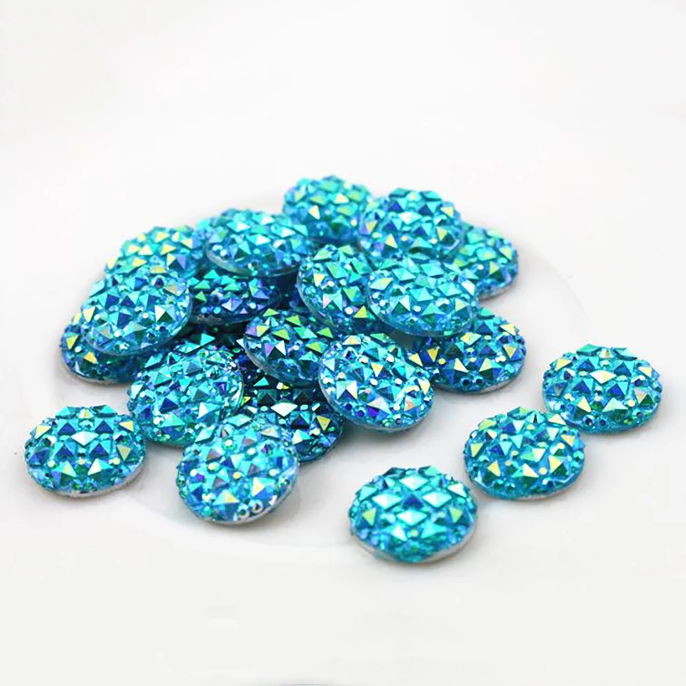 New Fashion 40pcs 12mm Mix Colors Flat back Resin Cabochons Cameo Jewelry Accessories Supplies Wholesale Supplies