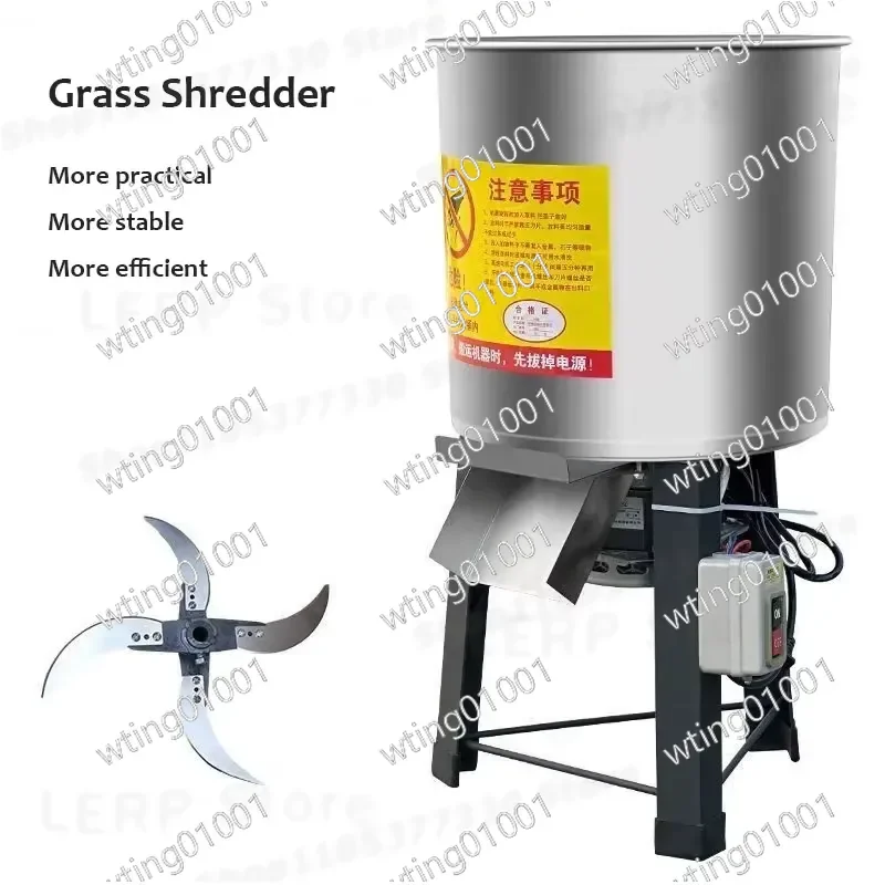 for 220V Electric Vegetable Shredder High Power Grass Cutter Machine Livestock Feed Chopper Poultry Food Processing Device