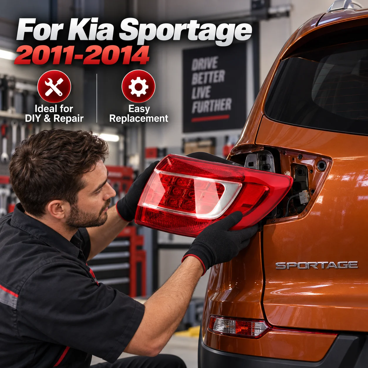 For Kia Sportage 2011 2012 2013 2014 Inner  Outer Tail Light Rear Lamp Assembly Car Replacement Taillight