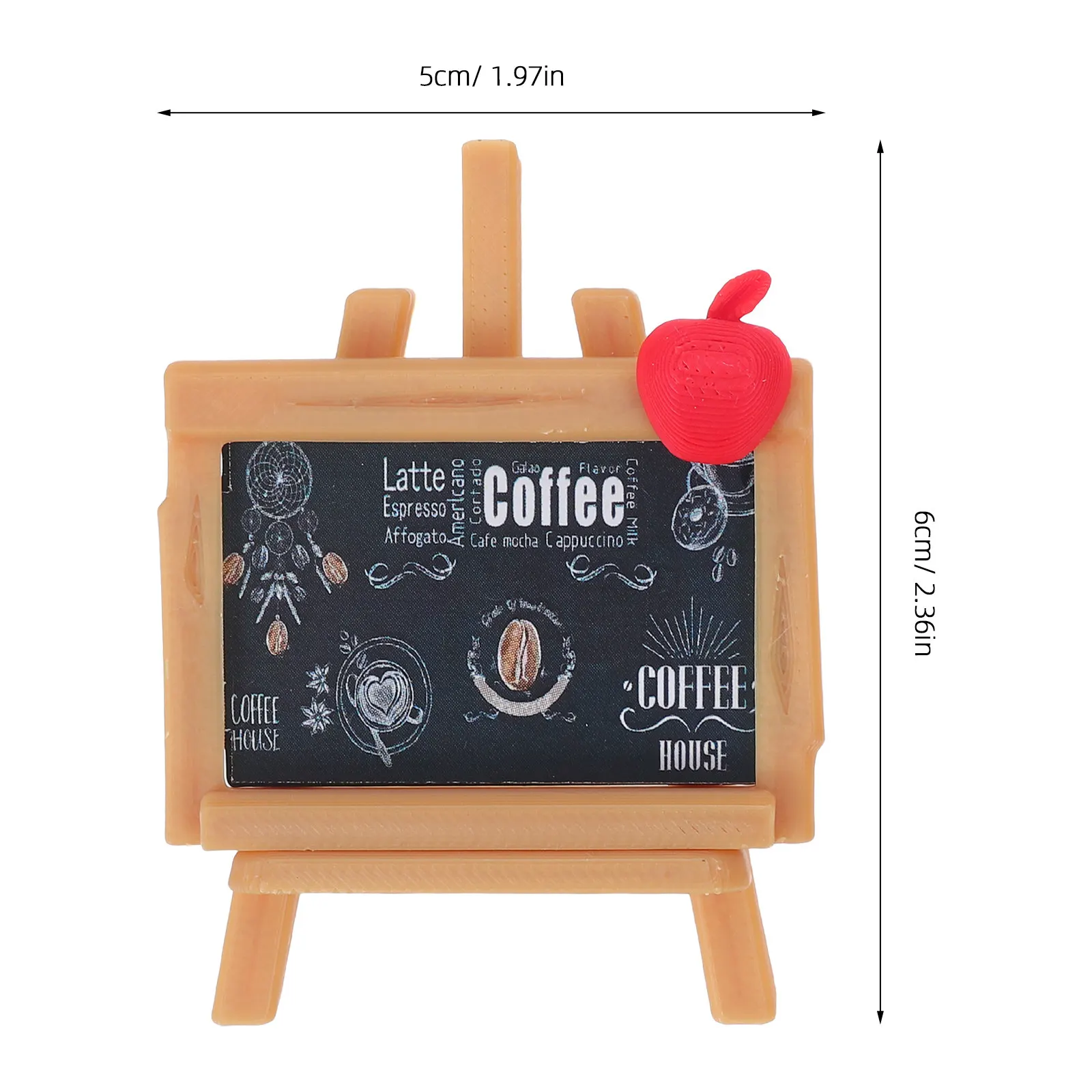 2Pcs Miniature Easel Set Compact Painting Stand Realistic Blackboard for Coffee Shop Scene Dollhouse Decoration Small Display
