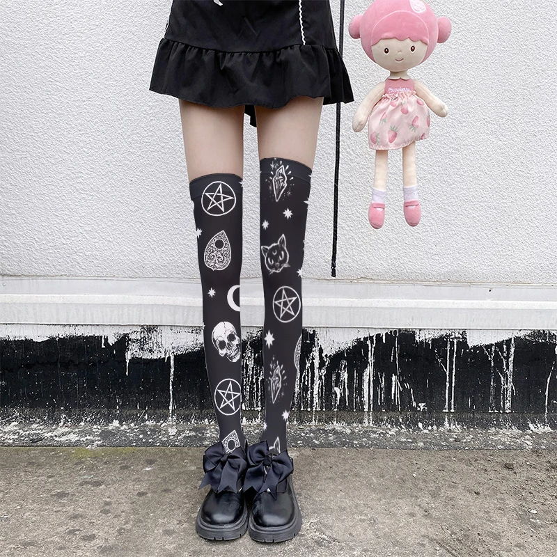 Women Sexy black Stockings Fun Creative Classic Hot Sale Thigh Stockings Harajuku Fashion Sweet Kawaii High Quality Stockings