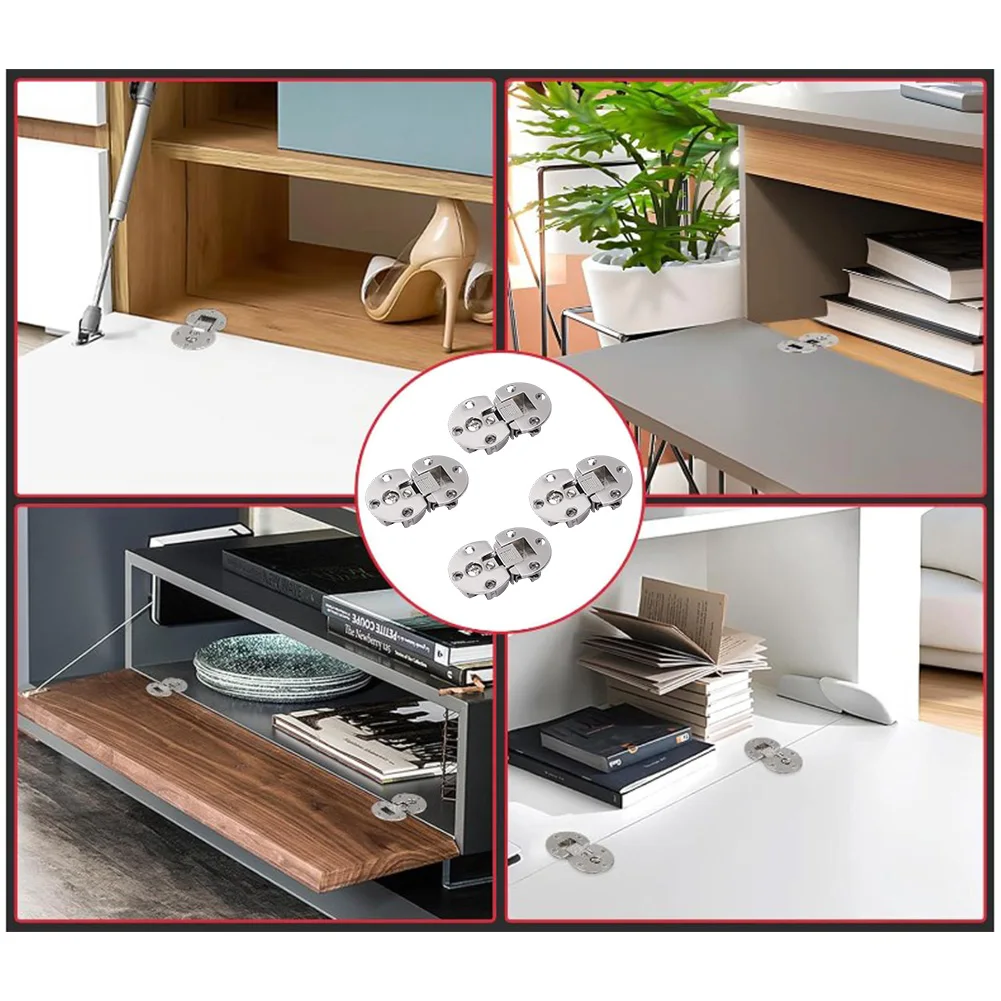 4 pezzi cerniera a patta semicircolare cerniera pieghevole armadio armadio cerniera nascosta 13x9x5 cm per mobili per la casa riparazione hardware