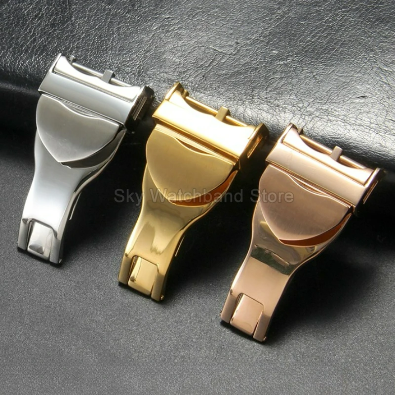 Rustproof Sweat Resistant Smooth Polished Silver Rose Golden 18mm Folding Clasp for Tudor Black Bay 79250 230 220 Watch Buckle