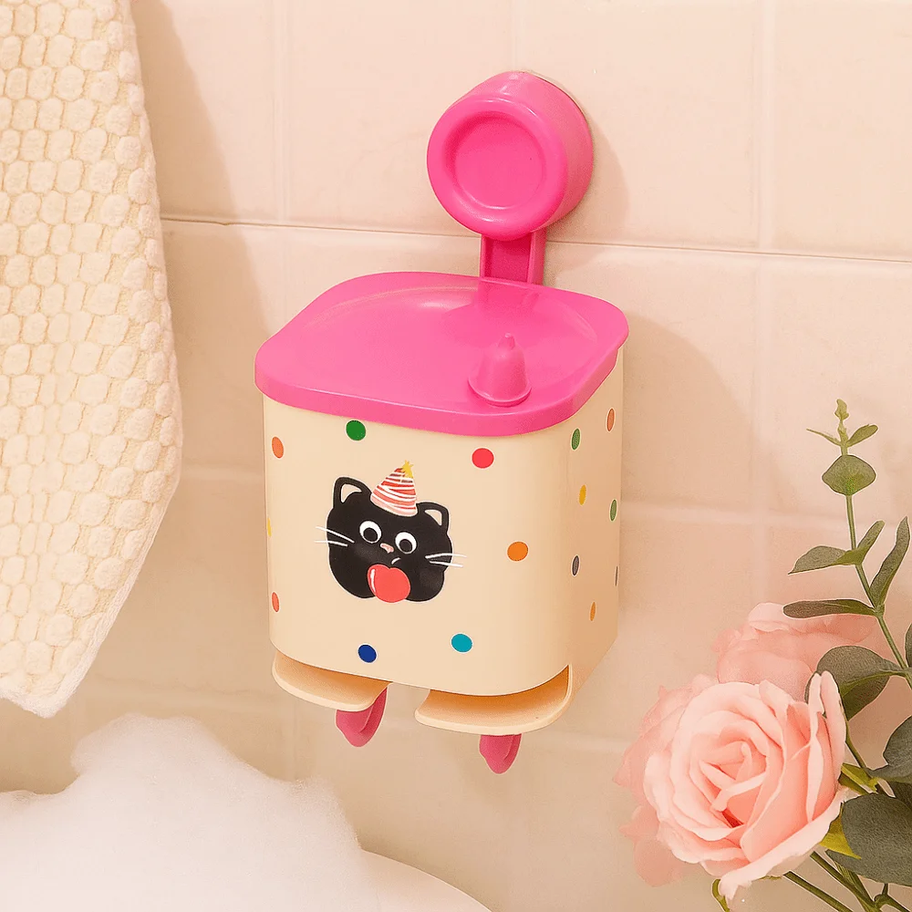 

Cartoon Sanitary Pad Storage Box Plastic Waterproof Menstrual Pad Storage Box Dustproof with Hooks Face Towel Storage Box