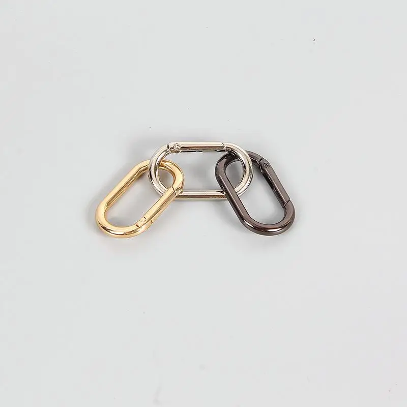 10Pcs/lot Metal Oval Ring Spring Clasps Openable Carabiner Keychain Bag Clips Hook Dog Chain Buckles Connector For DIY Jewelry view 5