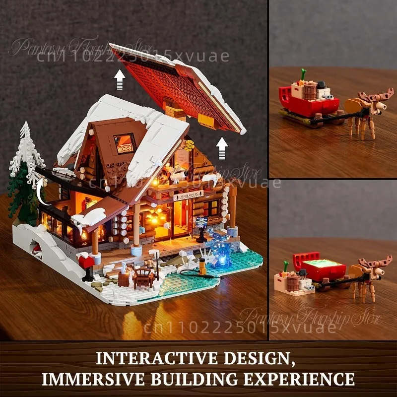 Preventa Lumibricks Aurora observación casa de madera bloques de construcción casa Retro ensamblada escena de calle modelo juguete regalo coleccionable