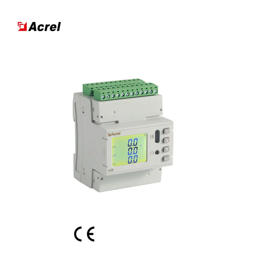 ADW210-10D-2S Intelligent Three Phase AC Wireless Multi Circuit Din Rail Energy Meter For LCD Display IoT Cloud Platform