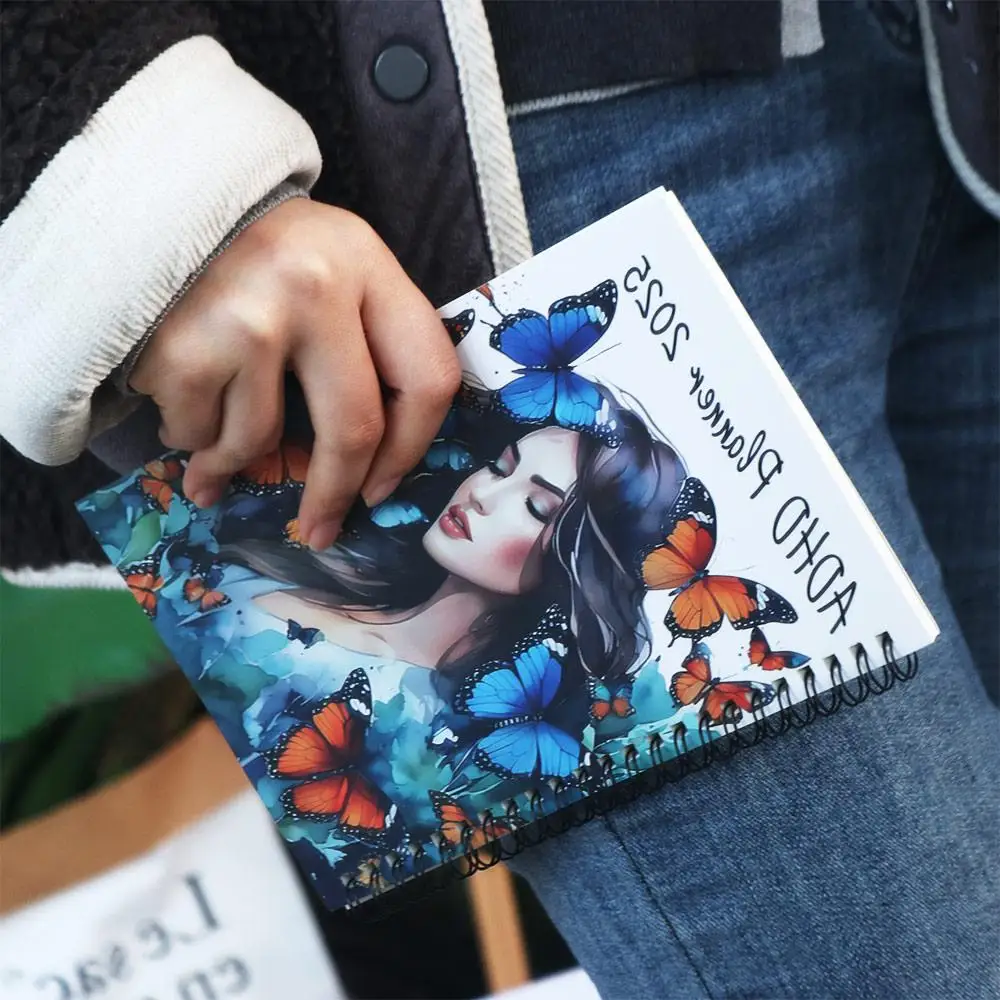 สมุดวางแผนรายวันแบบพกพา ปี 2025 สำหรับผู้มีสมาธิสั้น ปกแข็ง วางแผนรายสัปดาห์ รายเดือน สมุดบันทึก วางแผนงาน วางแผนการเรียน สำหรับคนทำงาน