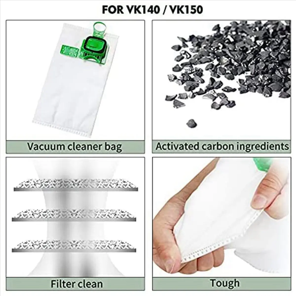 

Комплект мешков для пылесоса A66I 24x, совместимый с Kobold VK140 VK150-B (Vorwerk)