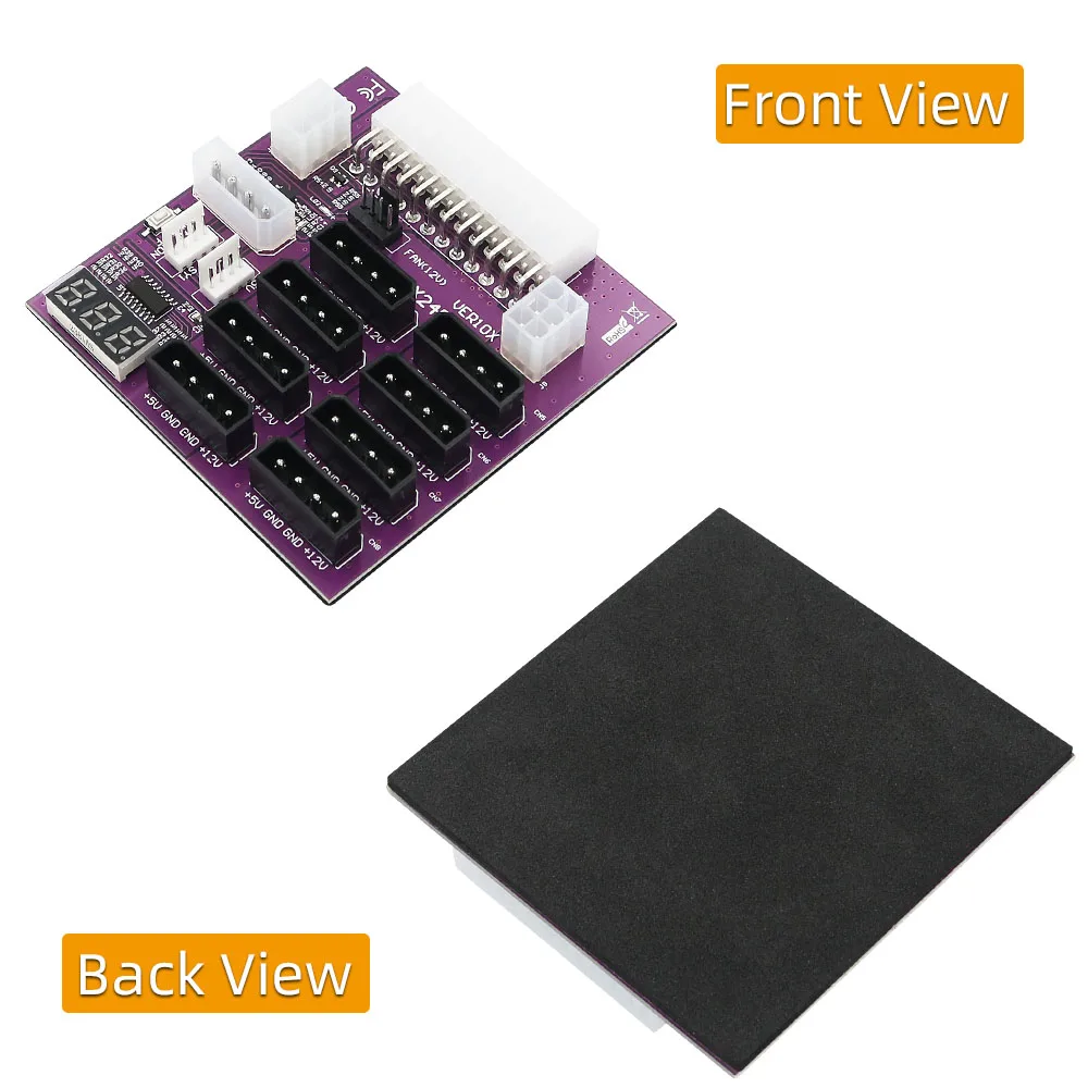 ATX Power Supply Breakout Board 800W ATX Server PSU Power Board LED Display Power Supply Breakout Board Adapter for CHIA Mining